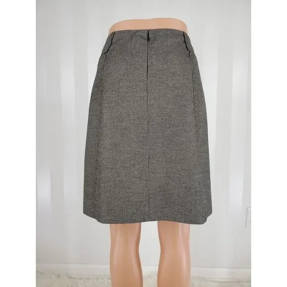 BANANA REPUBLIC Women's Black & White Patterned Straight Skirt Sz 8 - Picture 3 of 8